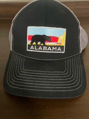 Black Alabama trucker hat with bear
